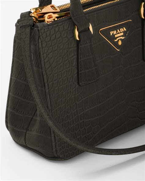 prada 1961 purse crocodil leather|Prada galleria purse.